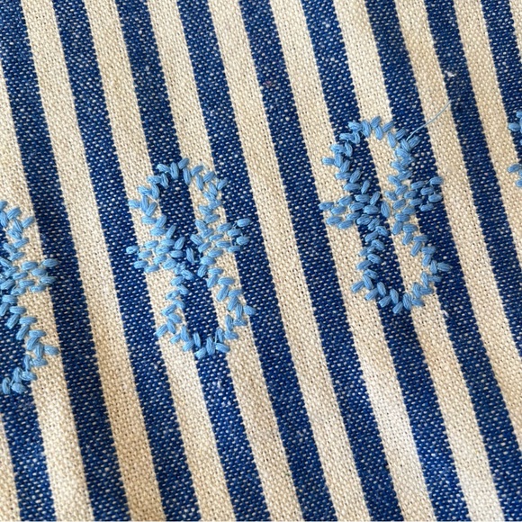 TUCKERNUCK sz XS NWOT Blue Stripe Mini Sullivan Embroidered Canvas Caftan - Picture 9 of 12